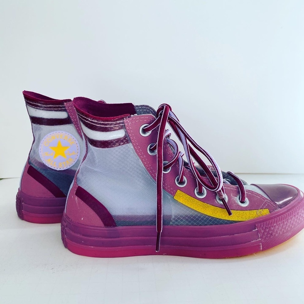 Converse translucent mesh utility high top.